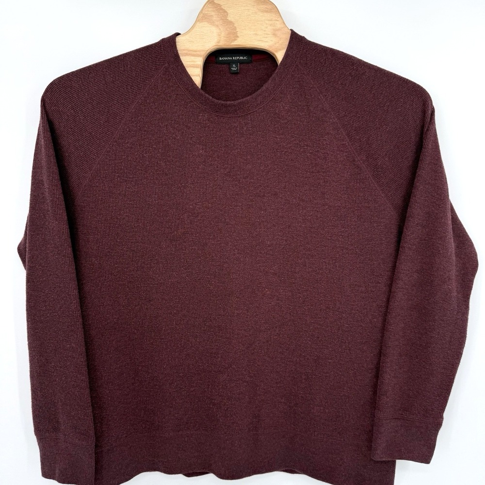 Banana Republic Men's Crewneck Pullover Sweater Purple XL Long Sleeve